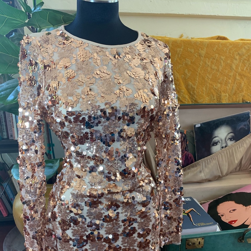Pretty Little Thing Rose Gold Sequin Dress